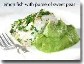 Lemon Fish with Puree of Sweet Peas