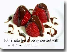 10-Minute Fresh Berry Dessert with Yogurt and Chocolate